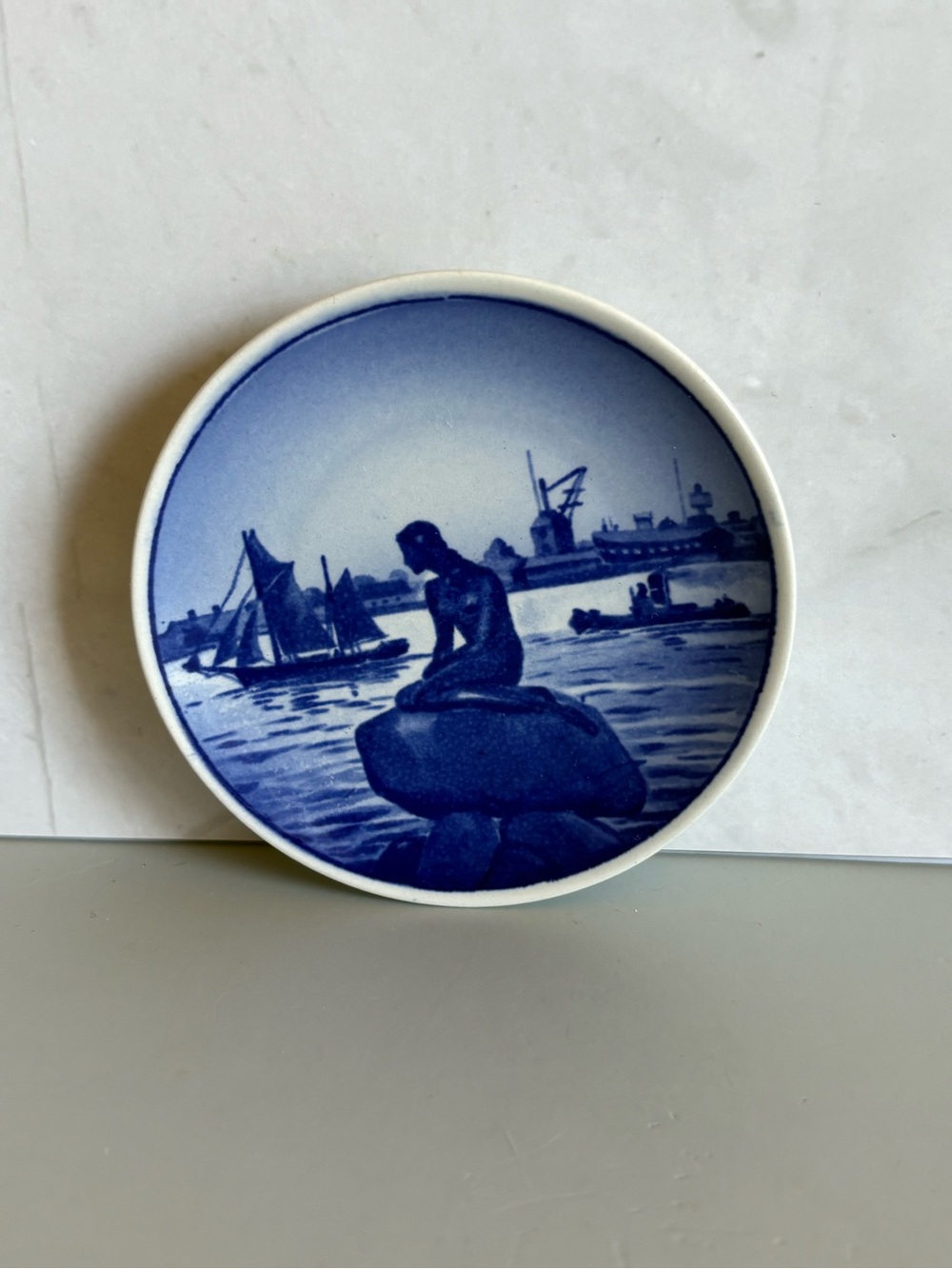 Royal Copenhagen Blue and White Mermaid Butter Pat